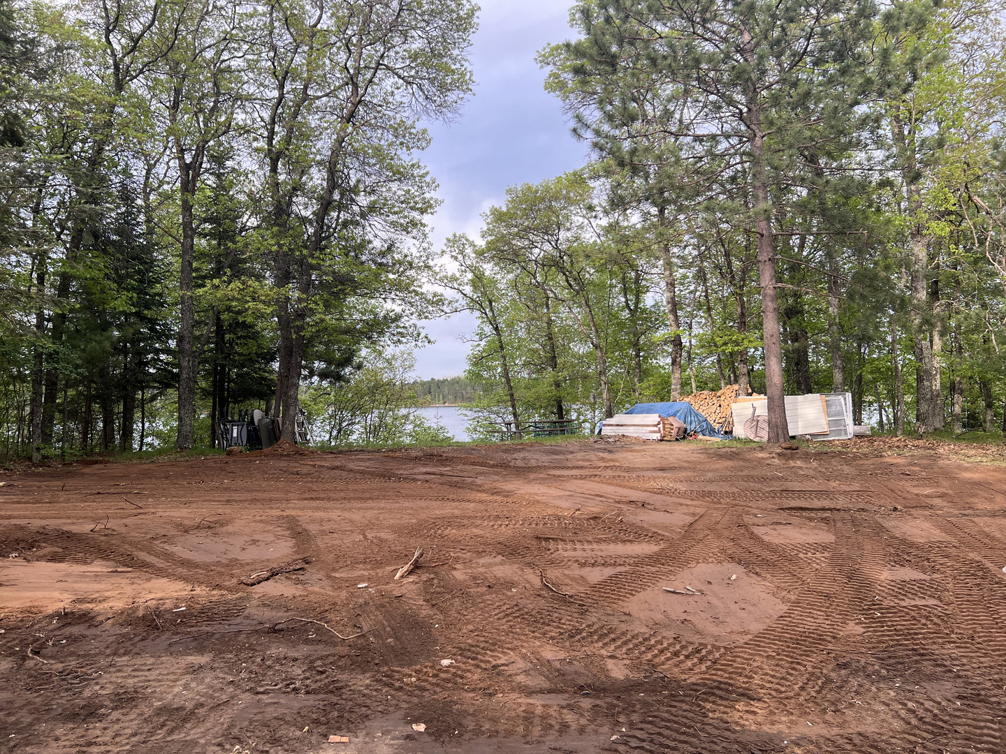Graded lakeside property dirt work project